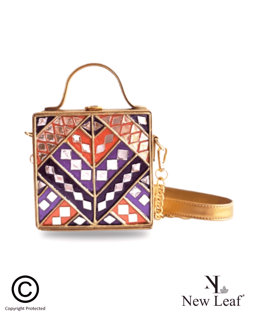 Royal Lavender Mini Lippan Art Box Bag view 5