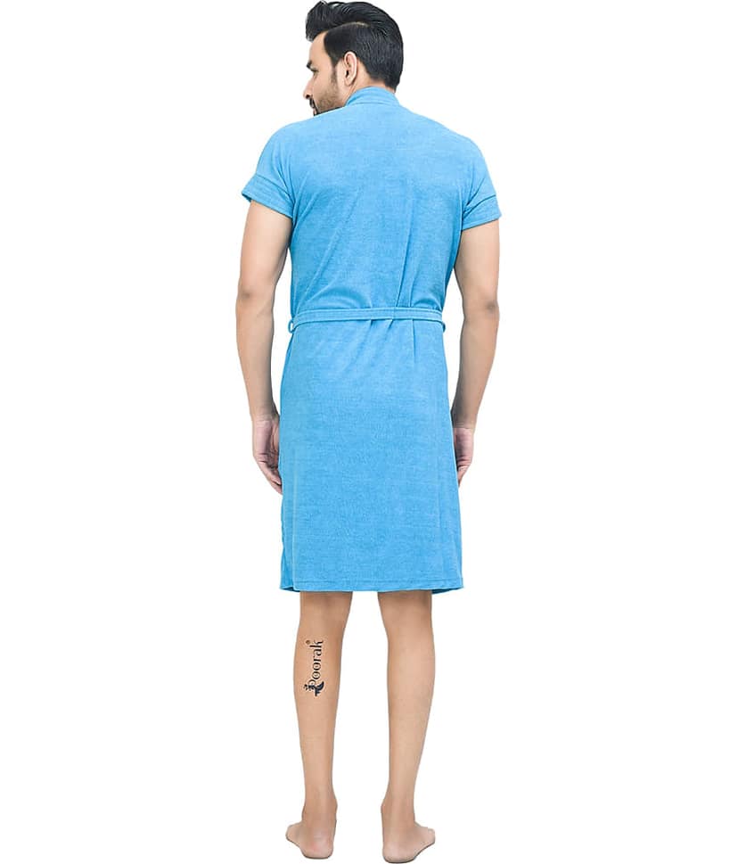 Poorak Blue Free Size Bathrobe ( Pack of 1 ) view 2
