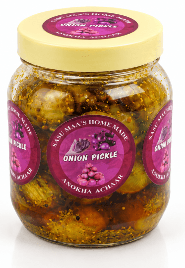 Homemade Onion Pickle with Traditional Indian Spices and Tangy Flavour