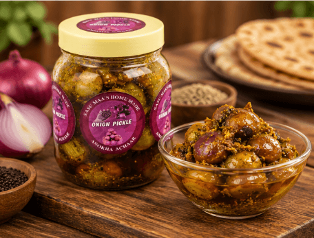 Homemade Onion Pickle with Traditional Indian Spices and Tangy Flavour view 3