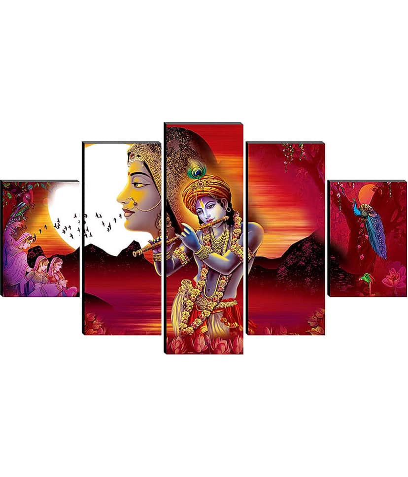 Saf Radha Krishna Ji Religious Wall Hanging Framed Painting