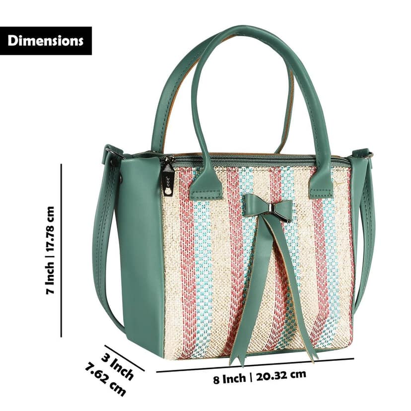Green Glamorous Faux Leather Handbag For Women And Girls HB25 view 2