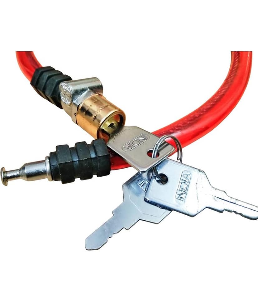 Parcon Multicolour Cable Type Helmet Lock - Key Lock view 2