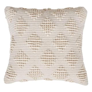 Lalawat-Export Cushion Cover Cotton Throw Pillows Boho Handmade Knit case Sofa Decor Fringes (Square, 16x16 Inches) LLE_2