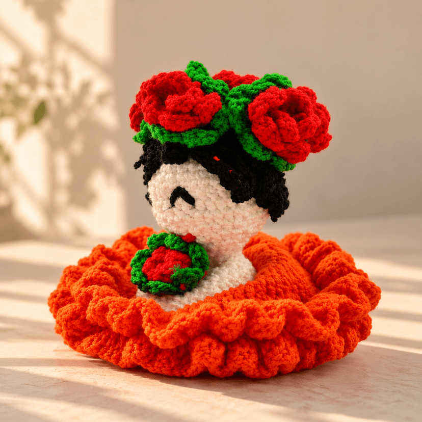 Handmade Red Decorative Doll for Kids and Home Decoration