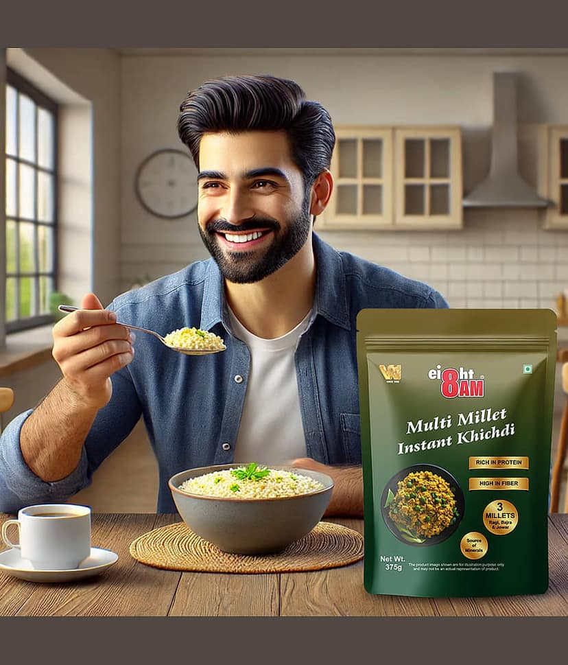 8AM Millet Instant Khichdi Flakes 375 gm Pack of 2 view 5