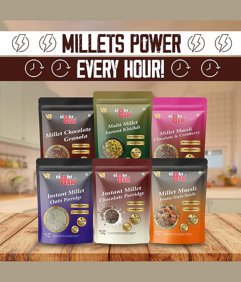 8AM Millet Instant Khichdi Flakes 375 gm Pack of 2 view 6