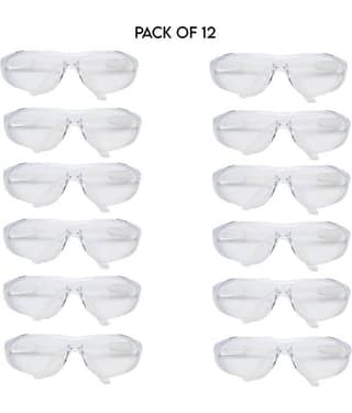 Sun100 White Men's and Women's Safety Goggle (Pack of 12) Safety Goggles