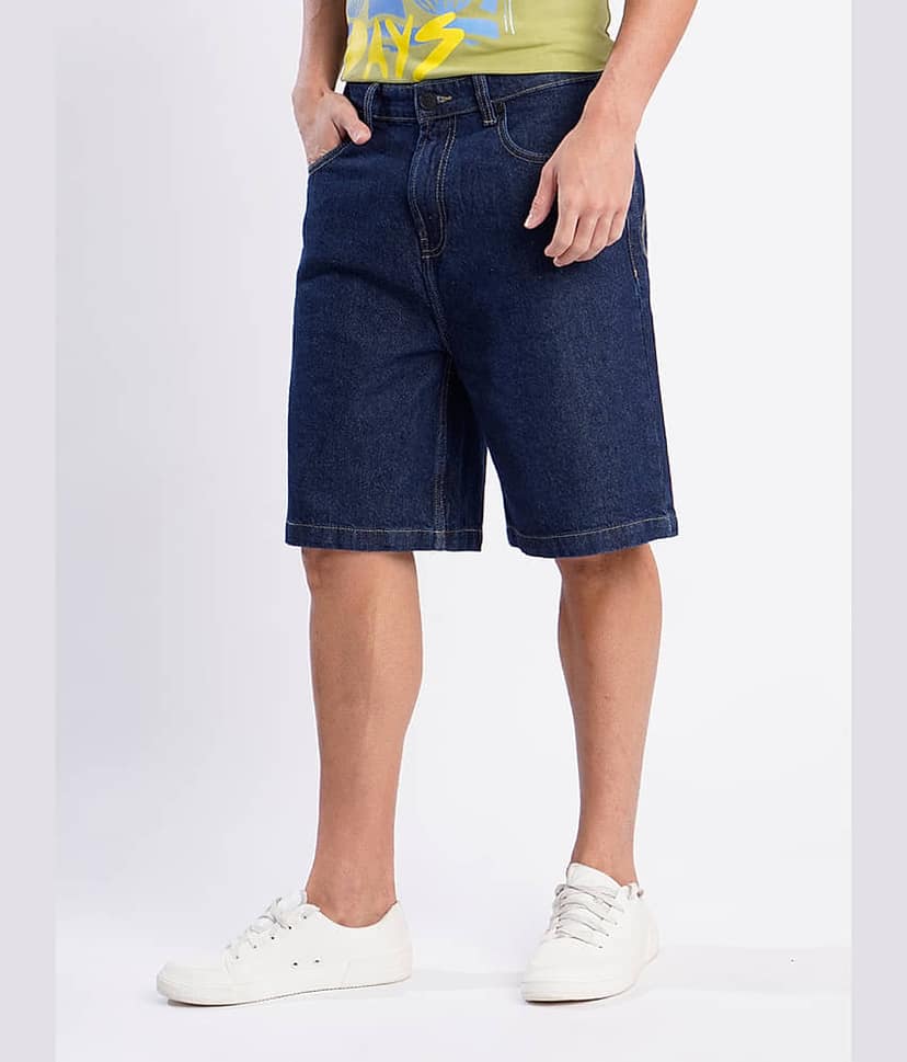 Bene Kleed Blue Cotton Men's Denim Shorts ( Pack of 1 ) view 2