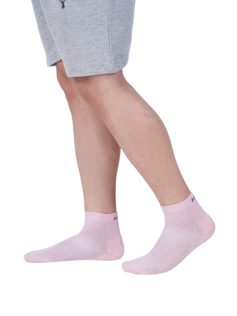 AirGarb Premium Cotton Cushioned High Ankle Socks - HA-1LP (Free Size) Pink view 6