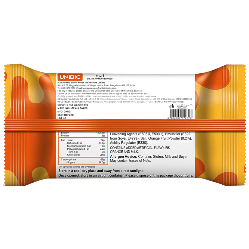 Unibic Orange Milk Cookies, 60G view 2