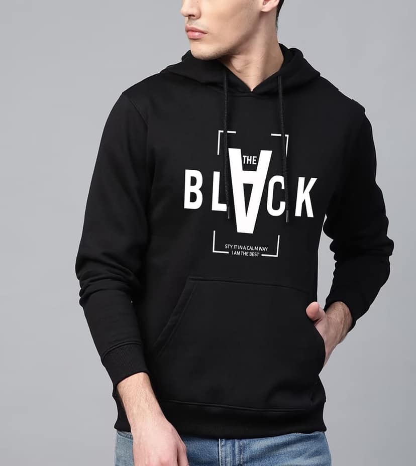 SCOTT FINCHER Men's Black Graphic Printed Hoodie : AA(RSHOD)BLACK_01 view 2