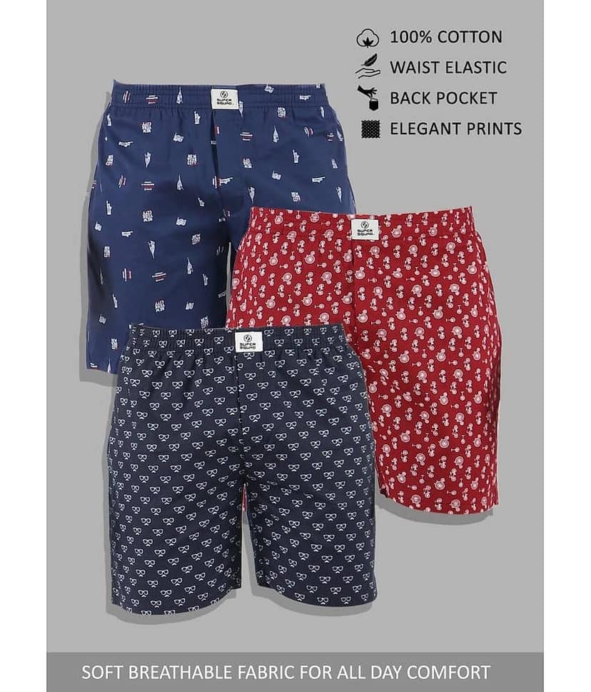 Supersquad Pack of 3 Cotton Boxers For Men's ( Assorted 5 )