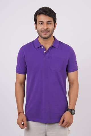 Men's Purple Pocket Polo T-Shirt