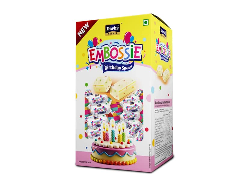 Derby Embossie Toffee, Birthday Special Toffees, Premium Toffee, Birthday Gift, Return gift, Anniversary Gift, Pack Of 1, 50PCS - 500g view 2