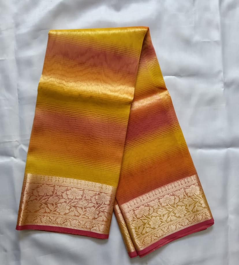 Tissue Silk Cotton Saree with Blouse