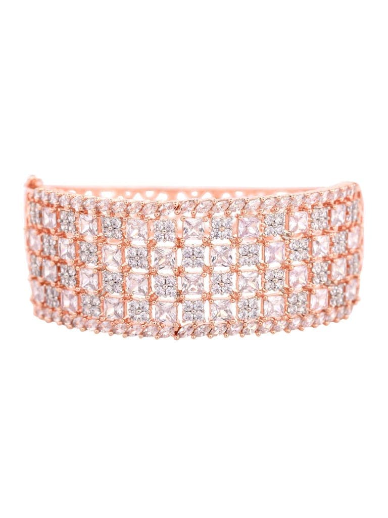 Rose Gold Plated White AD studded Handcrafted Contemporary Barcelet view 7