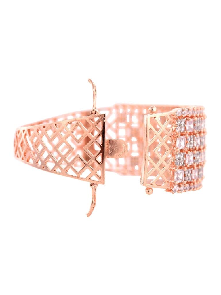 Rose Gold Plated White AD studded Handcrafted Contemporary Barcelet view 8