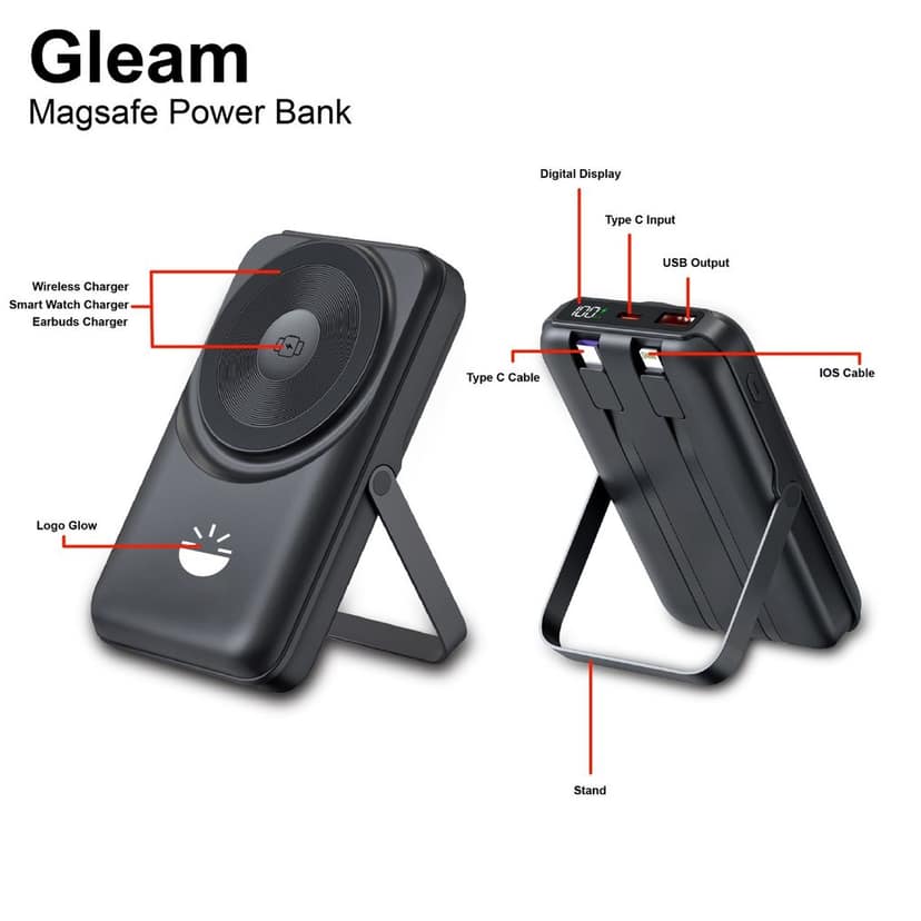 Glow Gadgets Gleam 10000 mAh Magsafe Power Bank view 4