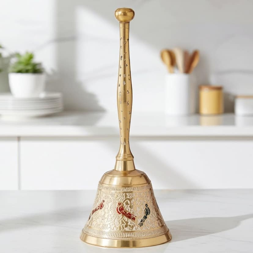 Brass Bell Handle White No. 2, Height : 5.8 Inch (ZMAS286 C)