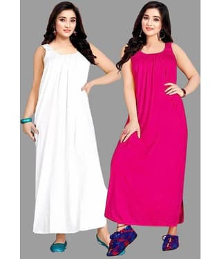 BROUZZZ4U - Red Hosiery Women's Nightwear Nighty & Night Gowns ( Pack of 2 )