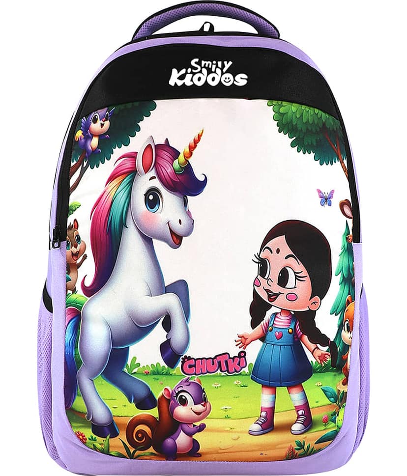 Smily kiddos 22 Ltrs Purple Polyester College Bag