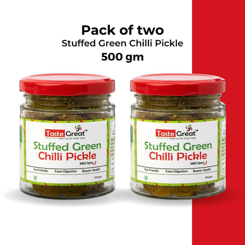 Stuffed Hari Mirch ka Achar - Pack of 2 (500g)