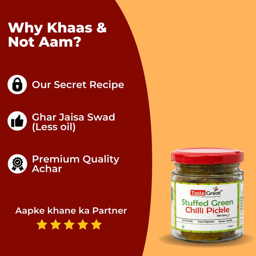 Stuffed Hari Mirch ka Achar - Pack of 2 (500g) view 2