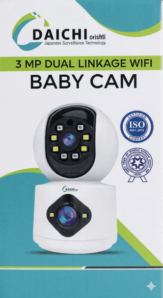 Drishti 3MP Indoor Dual Lens WiFi Baby Camera with Motion Detection