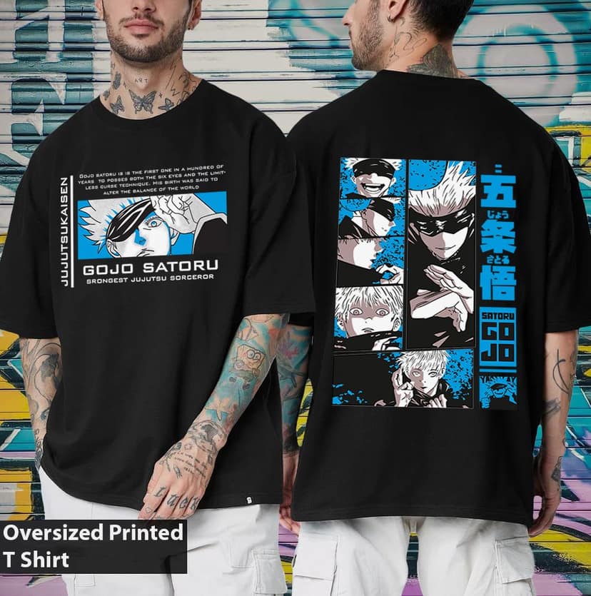 SCOTT FINCHER Men's Black T-Shirt with a Graphic Anime Print : AA(ARN)BLACK_156 view 3