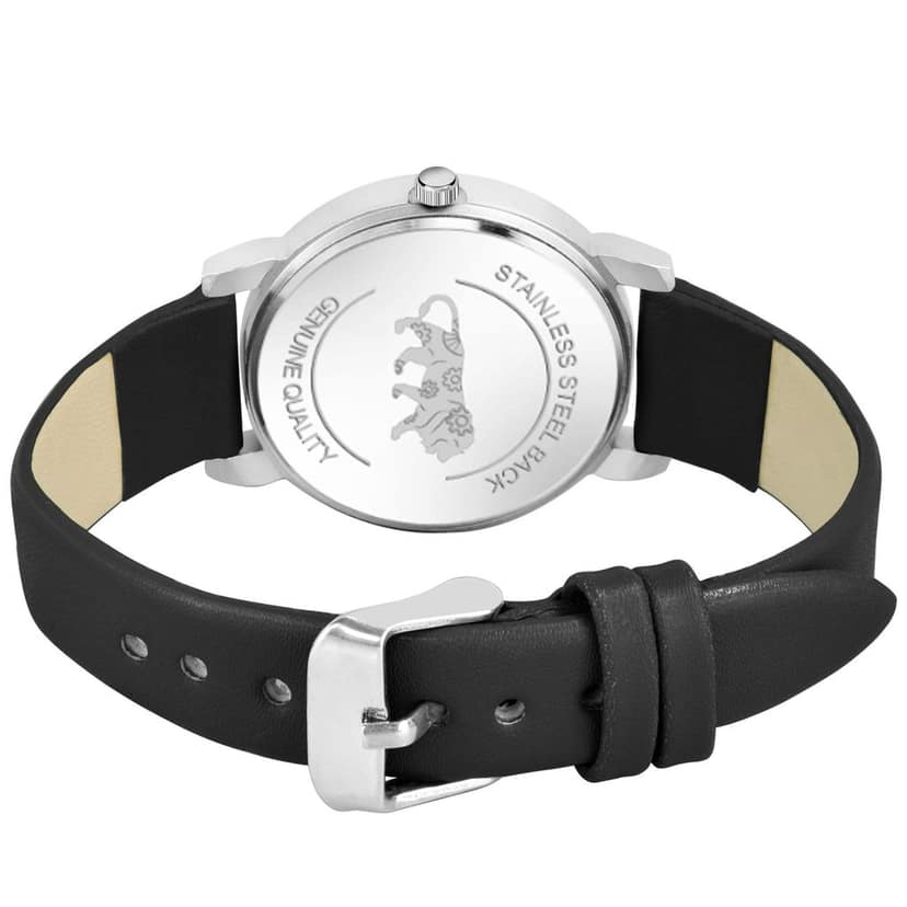 Loretta MT-356 Black Leather Belt Slim Dial Women & Girls Watch view 2