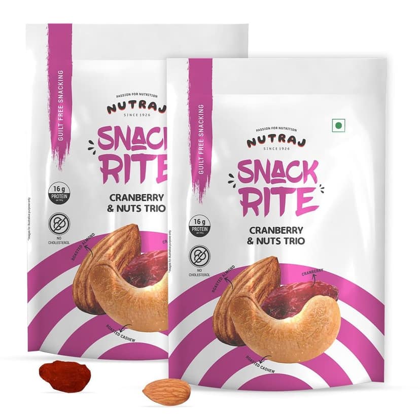 Nutraj Snackrite Cranberry & Nuts Trio Mix 150g view 7