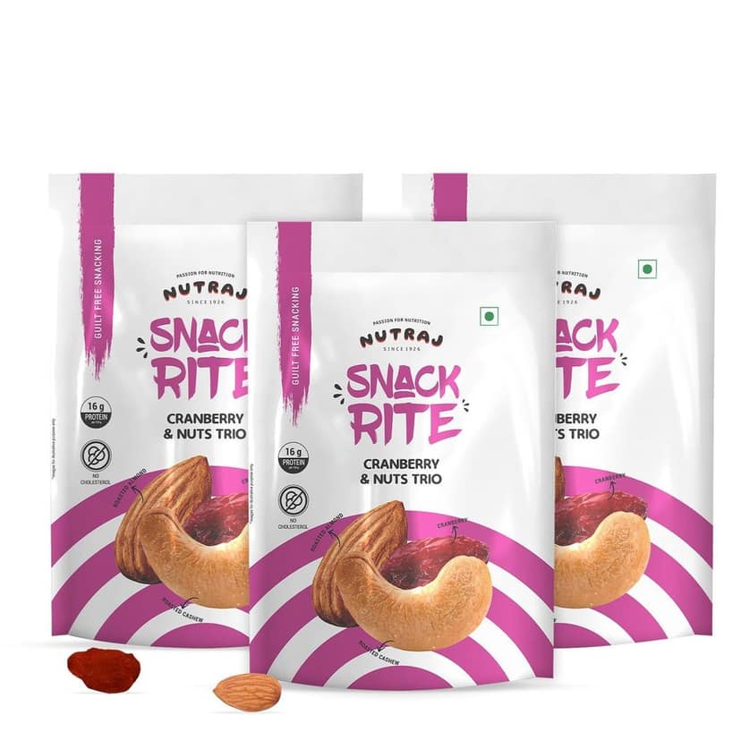 Nutraj Snackrite Cranberry & Nuts Trio Mix 150g view 8