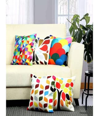 BELLA TRUE Set of 5 Cushion Covers Floral Themed