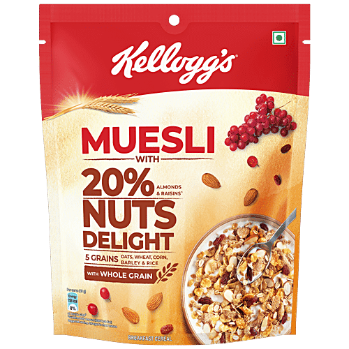 Kelloggs Muesli With 20% Nuts Delight, 240 g Pouch