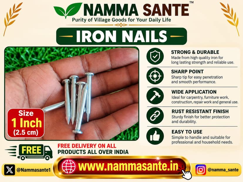 Heavy Duty Steel Concrete Nails 1 Inch | 1 Inch Concrete Nails | Hardened Steel Nails | Hard Wall Nails | Concrete Wall & Beam Nails view 5