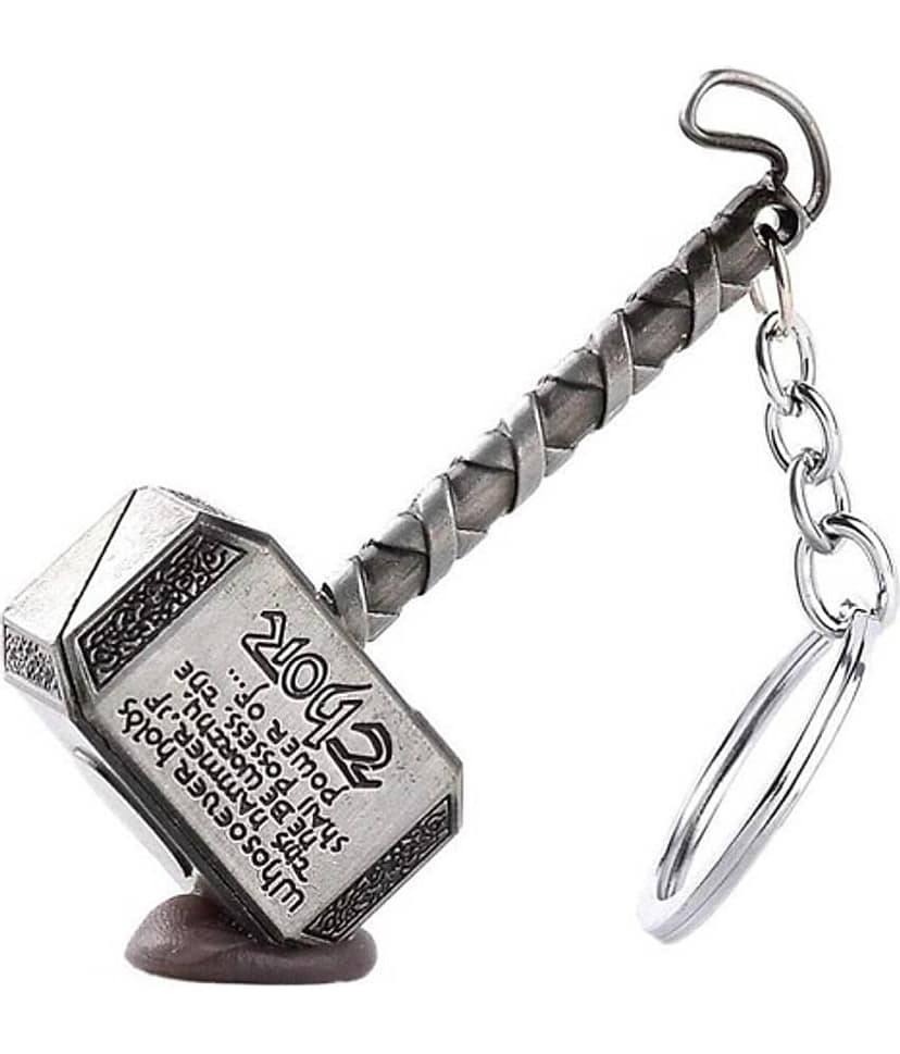 GRD Enterprises Thor SIlver Metal Hammer Key Chain for Men
