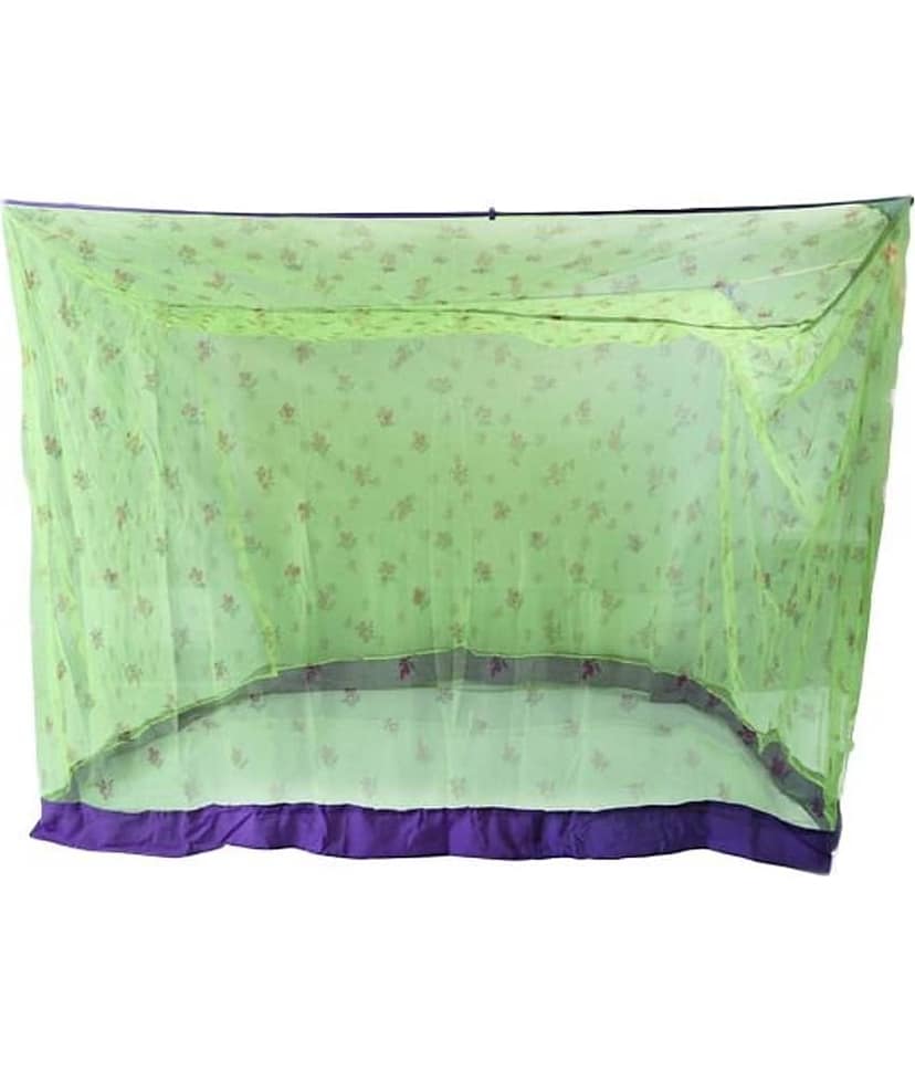 Riddhi Mosquito Net, Machardani Green Polyester Mosquito Net, Machardani with Border