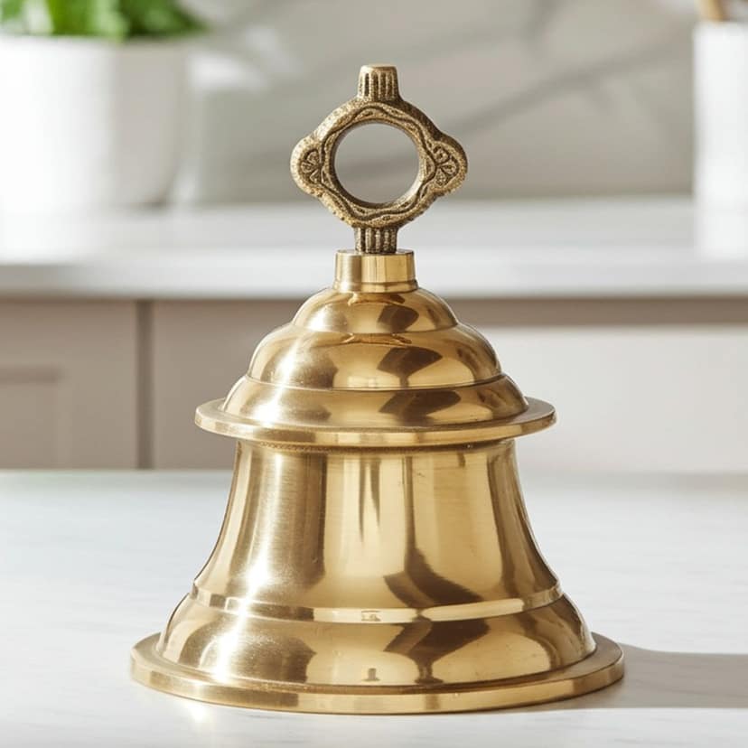 Brass Hanging Temple Pooja Bell, Ghanta, Height : 8.5 Inch (ZMAS223 F)