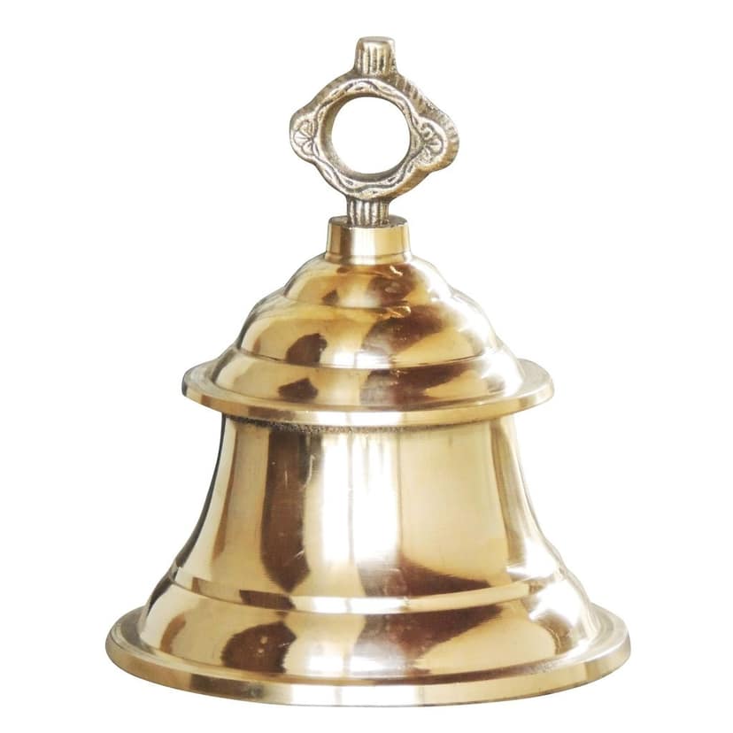 Brass Hanging Temple Pooja Bell, Ghanta, Height : 8.5 Inch (ZMAS223 F) view 2