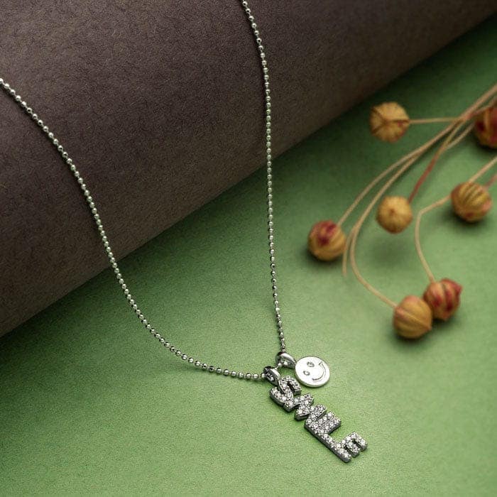 Silver Smile Struck Necklace view 3