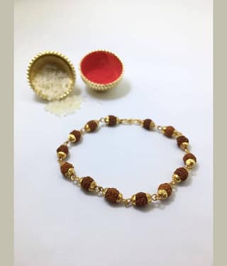 thriftkart Rudraksha Rakhi Multicolour Rudraksha Bracelet Rakhi For Men/Boys Pack of 1