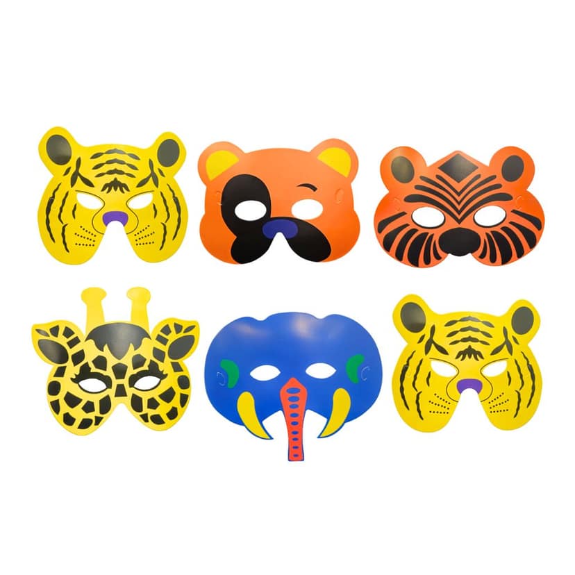 Jungle Theme Animal Paper Eye Masks - 6PC view 3