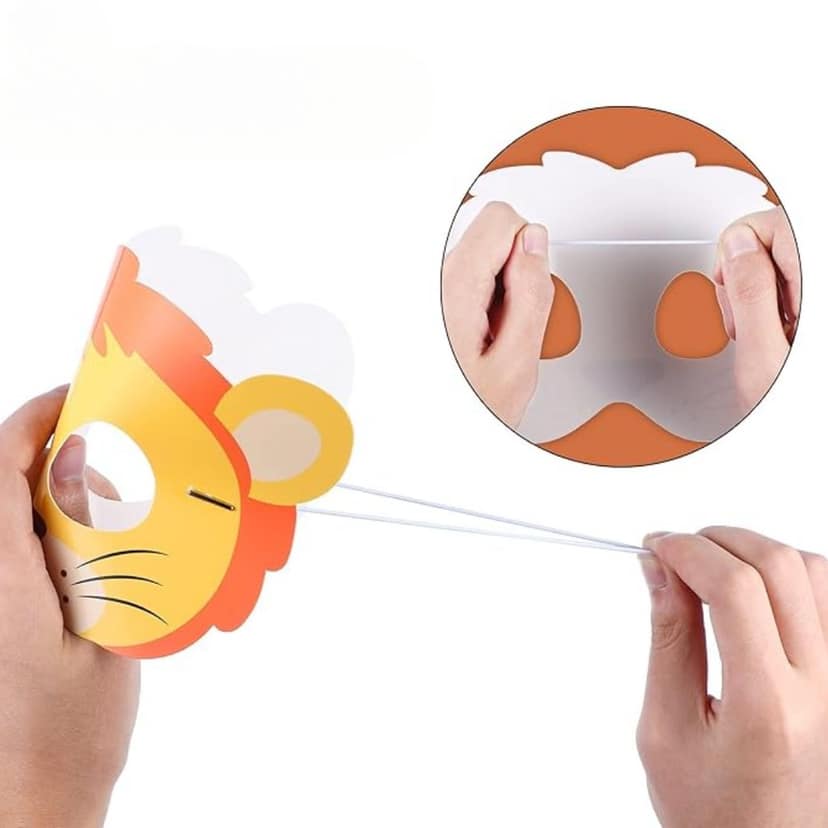 Jungle Theme Animal Paper Eye Masks - 6PC view 4