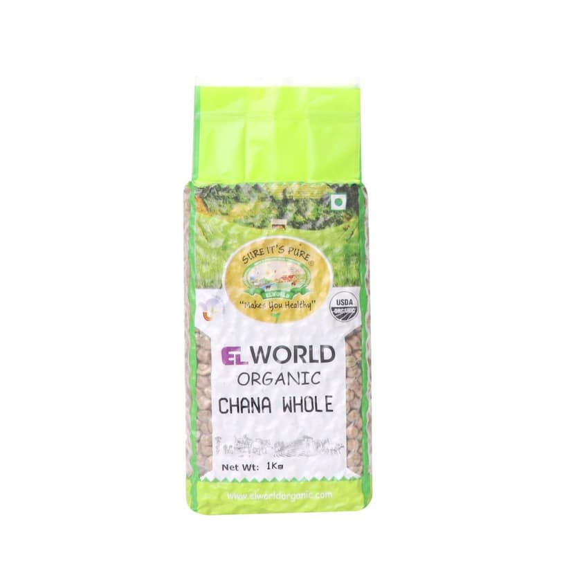 Elworld Agro & Organic Food Products Black Chana Whole 1kg(Pack of 2)