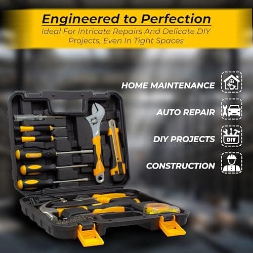 IBELL VORMIR VR TK32 40-Piece Hand Tool Kit with Chrome Finish | Complete Home & Professional Tool Set with Screwdrivers, Pliers, Hammer & Measuring Tape view 3