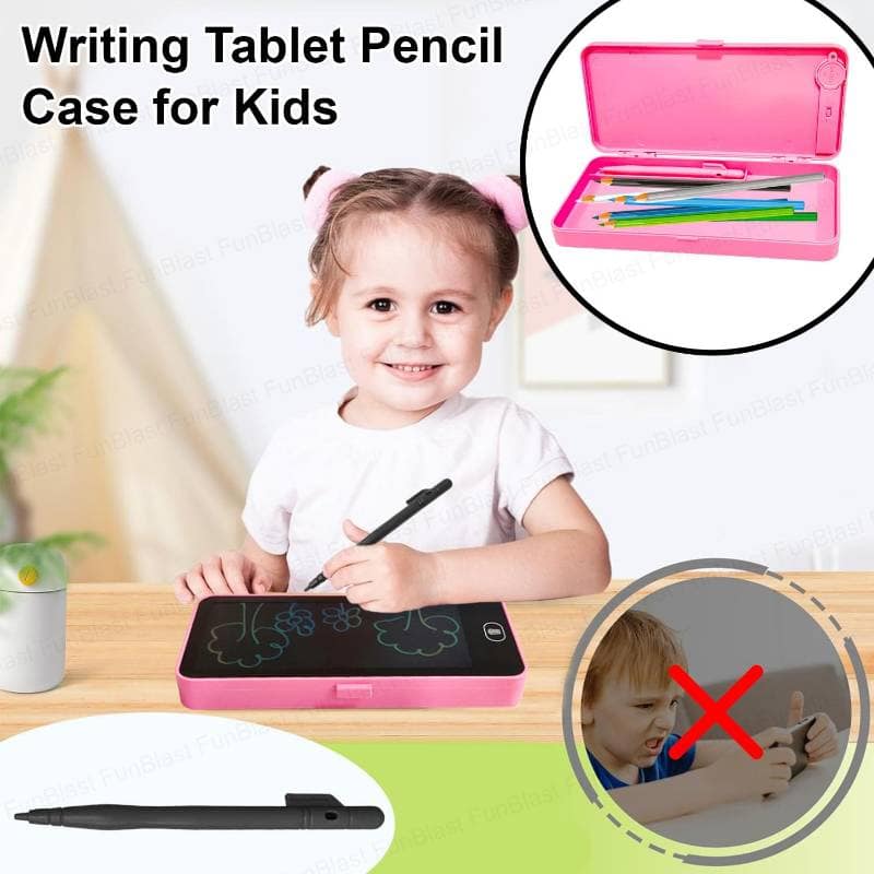Creative LED Electronic LCD Writing Tablet Pencil Case (Pink) | Multifunctional Study Tool | School & Office view 6