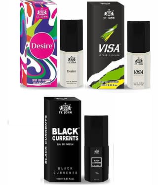 St. John Desire & Visa & Black Current 10ml each Pocket Perfume for Men 10 ml ( Pack of 3 )