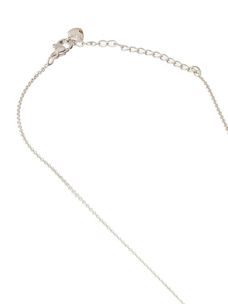 Anti-Tarnish Silver Plated Blue Sapphire AD Heart Shaped Minimal Pendant Chain Necklace view 7