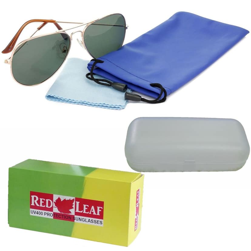 Hrinkar Green Pilot Stylish Goggles Golden Frame Sunglasses for Men & Women - HRS05 view 4